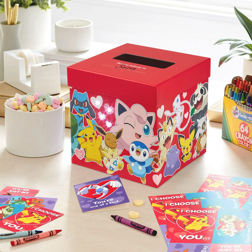 Pokémon Full of Adventure Kids Classroom Valentines Set With Cards and Light-Up Mailbox With Sound for only USD 19.99 | Hallmark