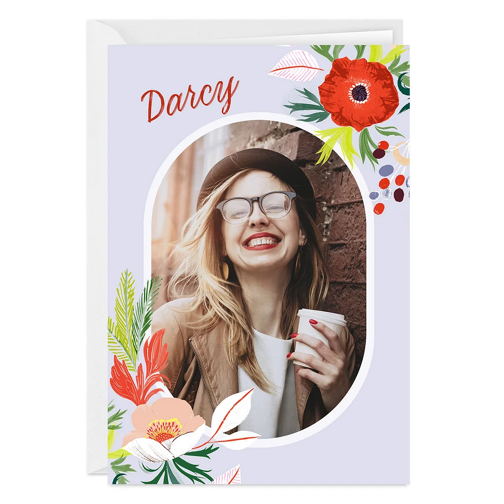 Bright Flowers and Oval Frame Custom Card for only USD 4.99 | Hallmark