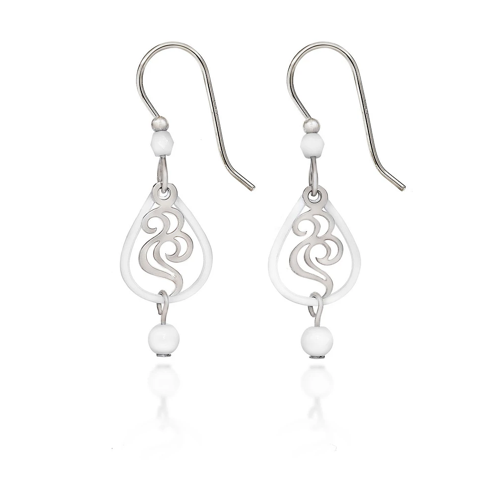 Silver Forest White and Silver-Tone Open Teardrop Earrings for only USD 21.00 | Hallmark