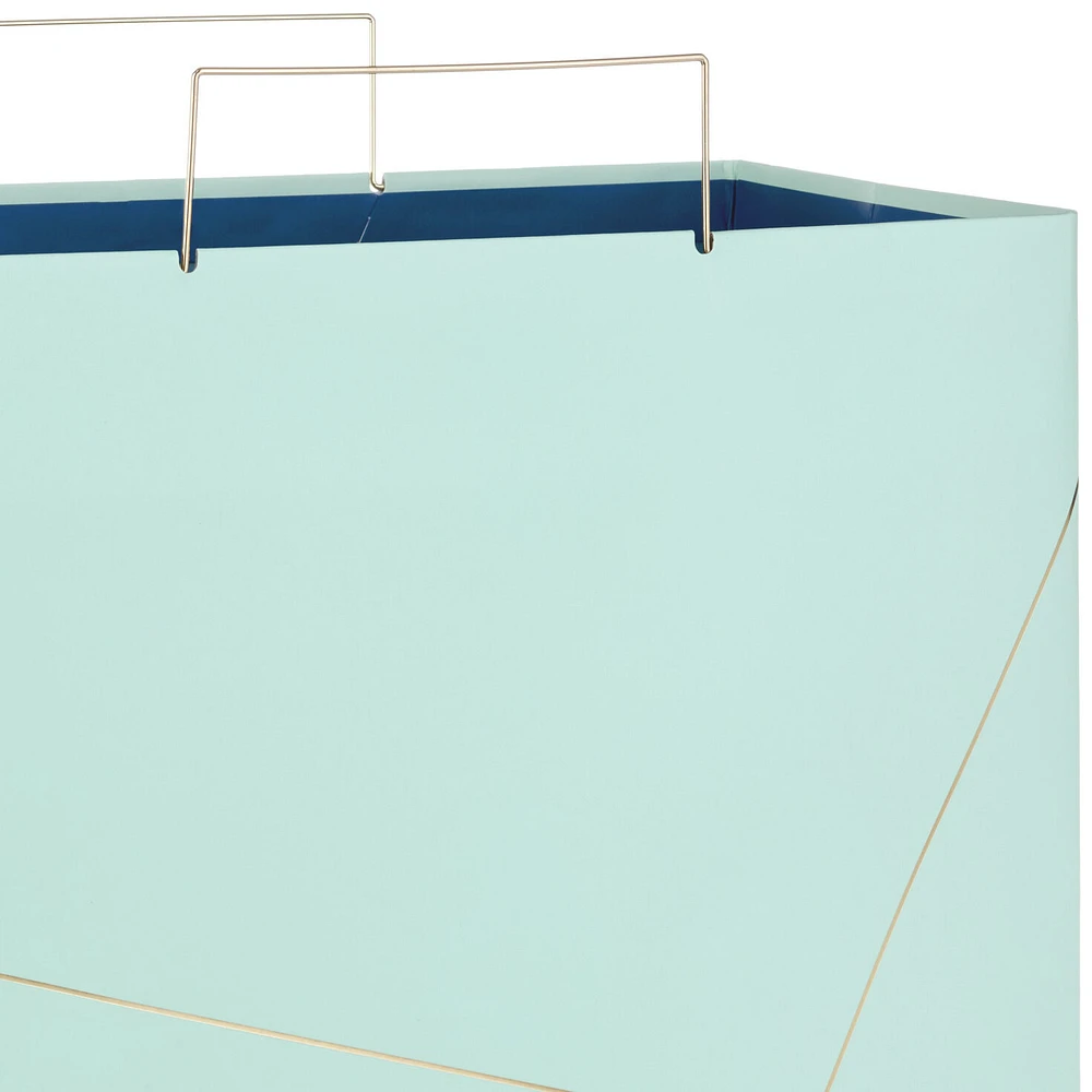 15" Mint Green With Gold Extra-Deep Square Gift Bag for only USD 7.99 | Hallmark