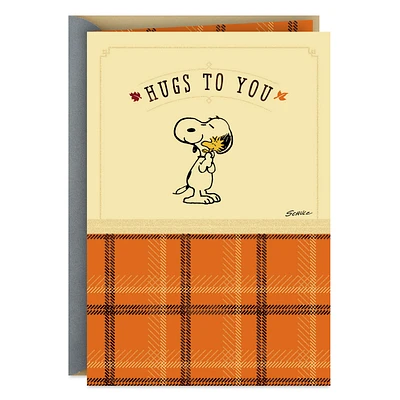 Peanuts® Snoopy and Woodstock Hugs to You Thanksgiving Card for only USD 3.99 | Hallmark