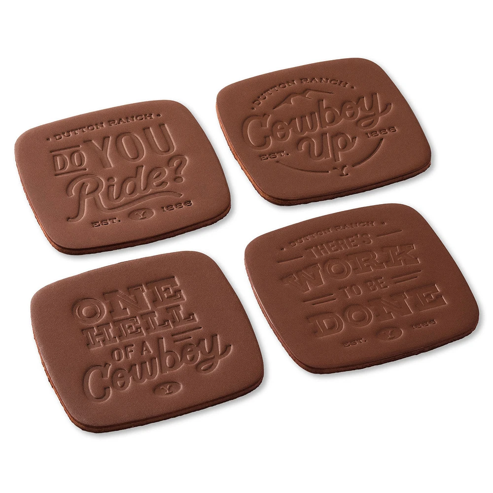 Yellowstone Dutton Ranch Bonded Leather Coasters, Set of 4 for only USD 24.99 | Hallmark