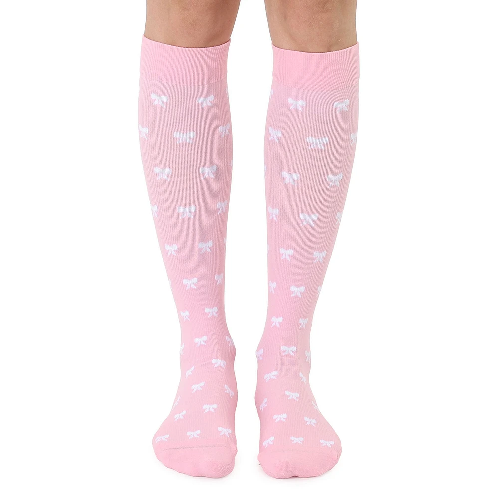 Living Royal White Bows on Pink Compression Socks for only USD 15.00 | Hallmark
