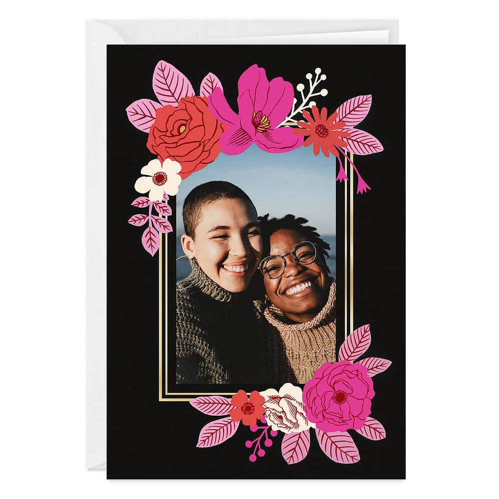 Pink Floral and Gold Frame Custom Card for only USD 4.99 | Hallmark