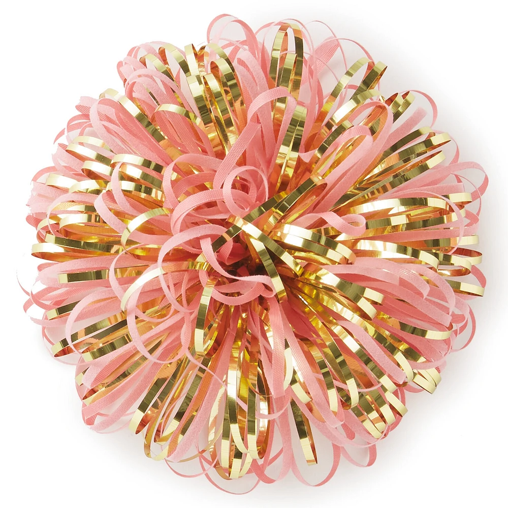 Pink and Gold Metallic Pom Pom Gift Bow, 5" for only USD 3.99 | Hallmark