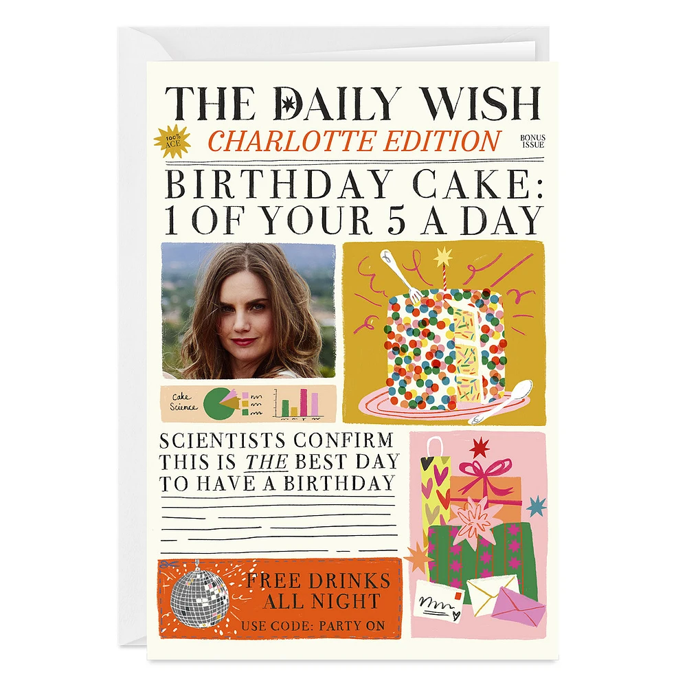 Birthday Cake News Custom Card for only USD 4.99 | Hallmark