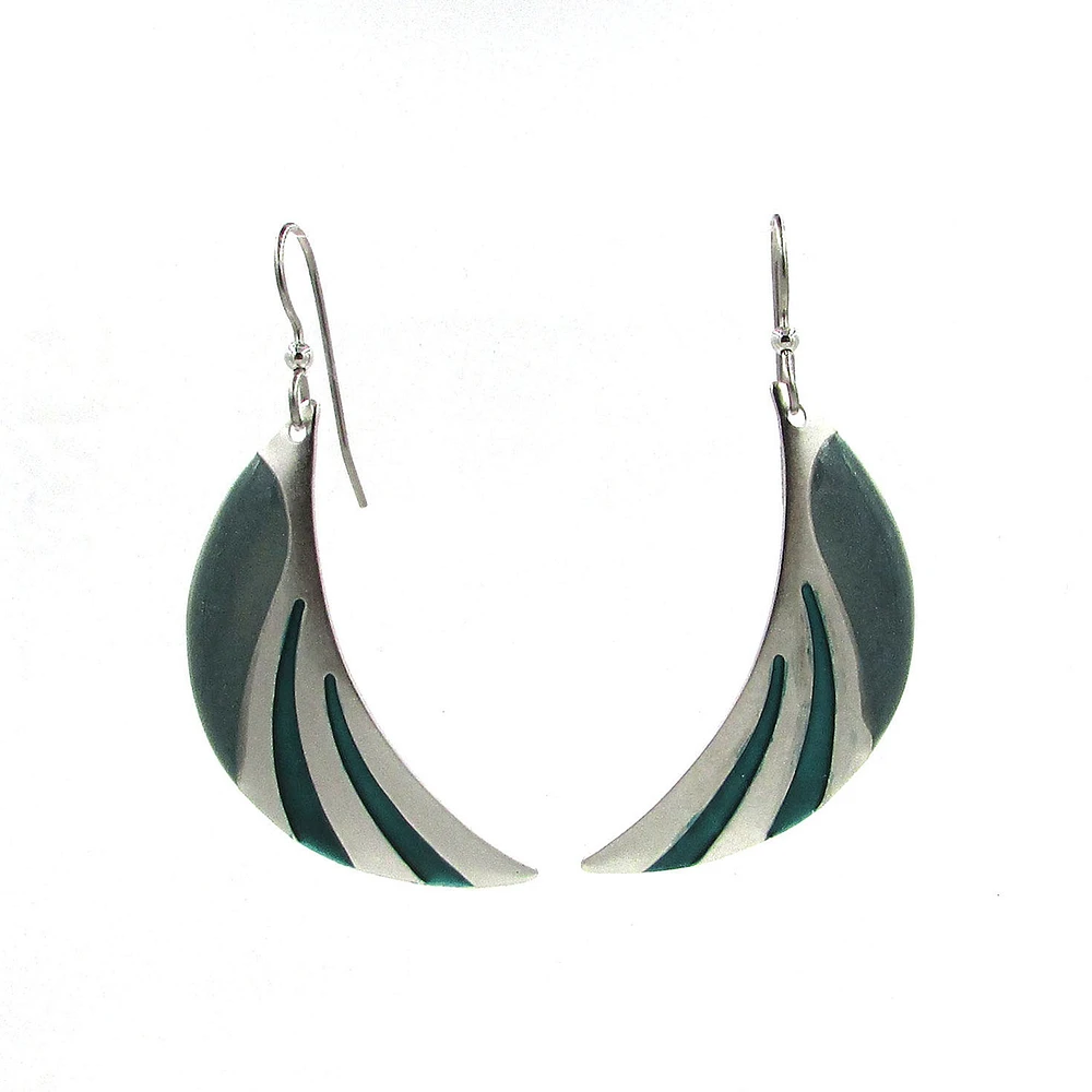 Silver Forest Crescent Moon Silver and Teal Drop Earrings for only USD 20.00 | Hallmark