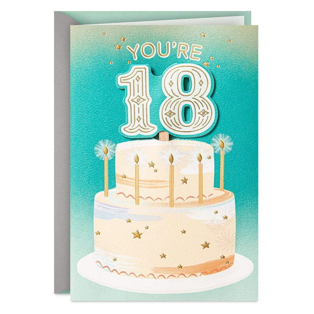 You've Grown into a Great Person 18th Birthday Card With Cake Topper for only USD 8.59 | Hallmark