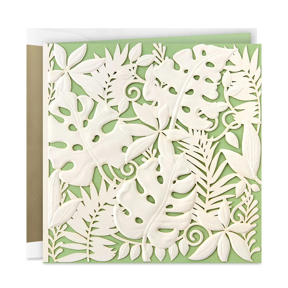 White Tropical Leaves on Mint Green Blank Card for only USD 8.59 | Hallmark