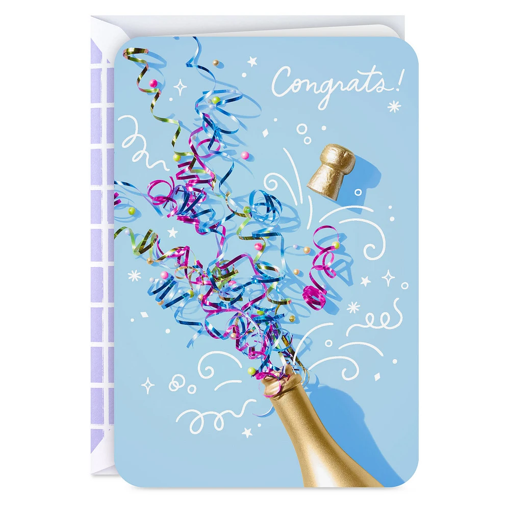 Champagne Bottle and Confetti Streamers Congratulations Card for only USD 2.99 | Hallmark