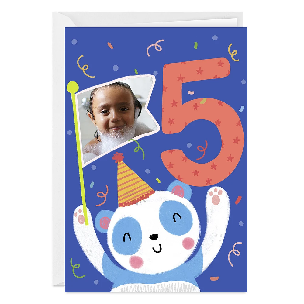 Festive Panda Custom 5th Birthday Card for only USD 4.99 | Hallmark