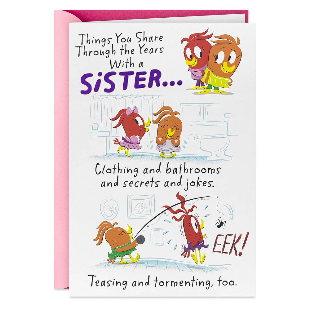 Things We Share Funny Pop-Up Birthday Card for Sister for only USD 6.59 | Hallmark