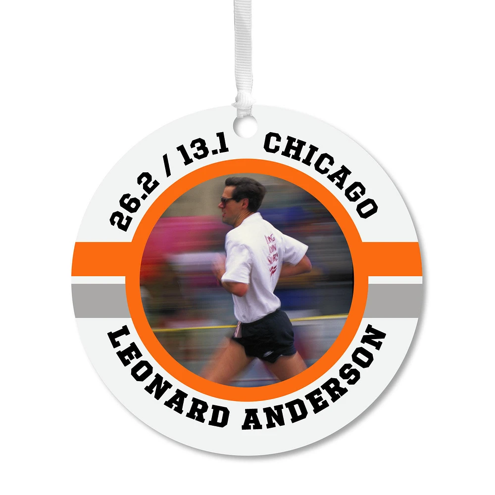 Marathon Round Metal Personalized Ornament, Custom Photo and Text for only USD 17.99 | Hallmark