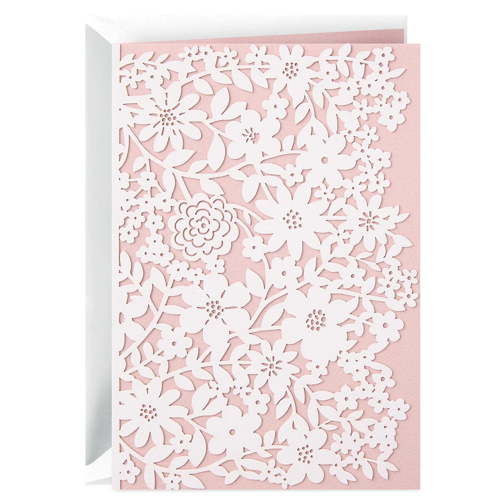 White Flowers on Blush Pink Blank Card for only USD 7.59 | Hallmark