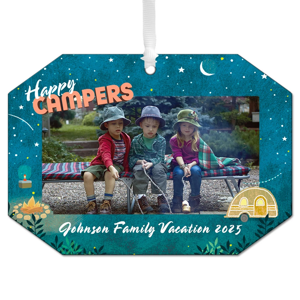 Happy Campers Metal Personalized Ornament, Custom Photo and Text for only USD 17.99 | Hallmark