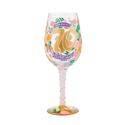 Lolita Happy 70th Birthday Handpainted Wine Glass, 15 oz. for only USD 34.99 | Hallmark