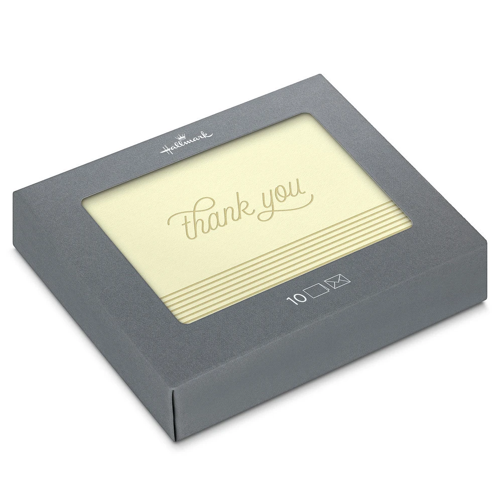 Gold Stripes on Ivory Blank Thank You Notes, Pack of 10 for only USD 10.49 | Hallmark