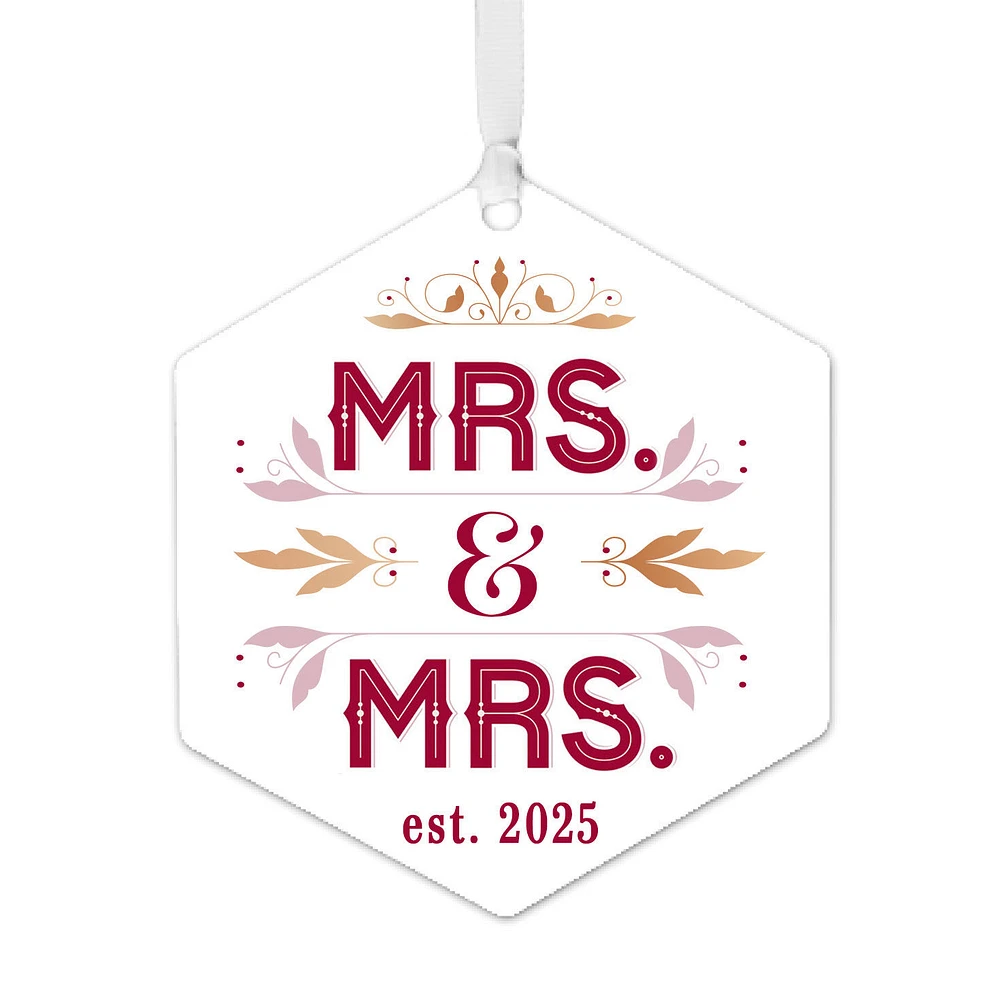 Mrs. & Mrs. Metal Personalized Ornament, Custom Text for only USD 17.99 | Hallmark