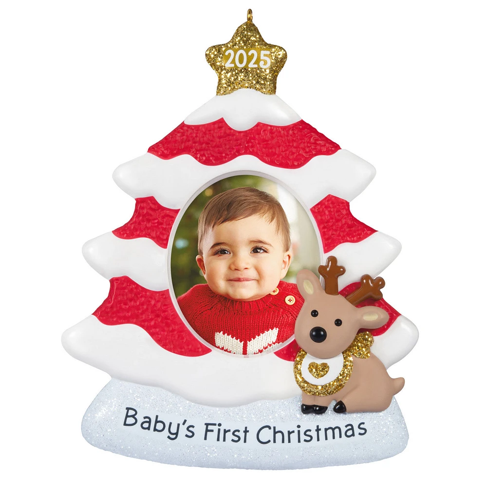 Baby's First Christmas Red and White Tree 2025 Photo Frame Ornament for only USD 22.99 | Hallmark