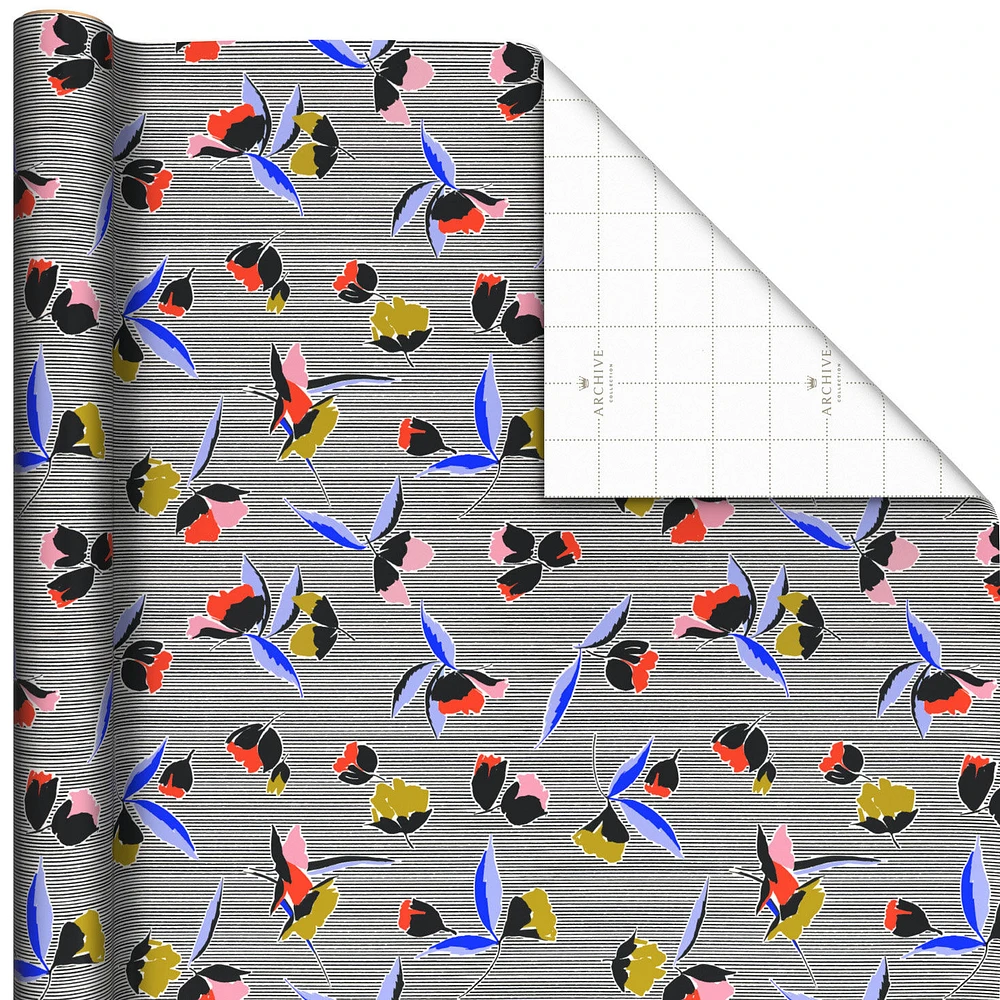 Bold Floral and Stripe Wrapping Paper Roll, 20 sq. ft. for only USD 4.99 | Hallmark