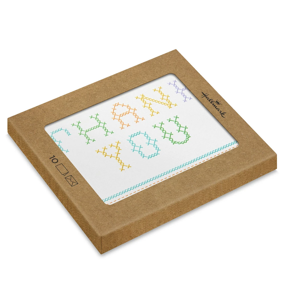 Pastel Cross Stitch Blank Thank You Notes, Pack of 10 for only USD 10.49 | Hallmark