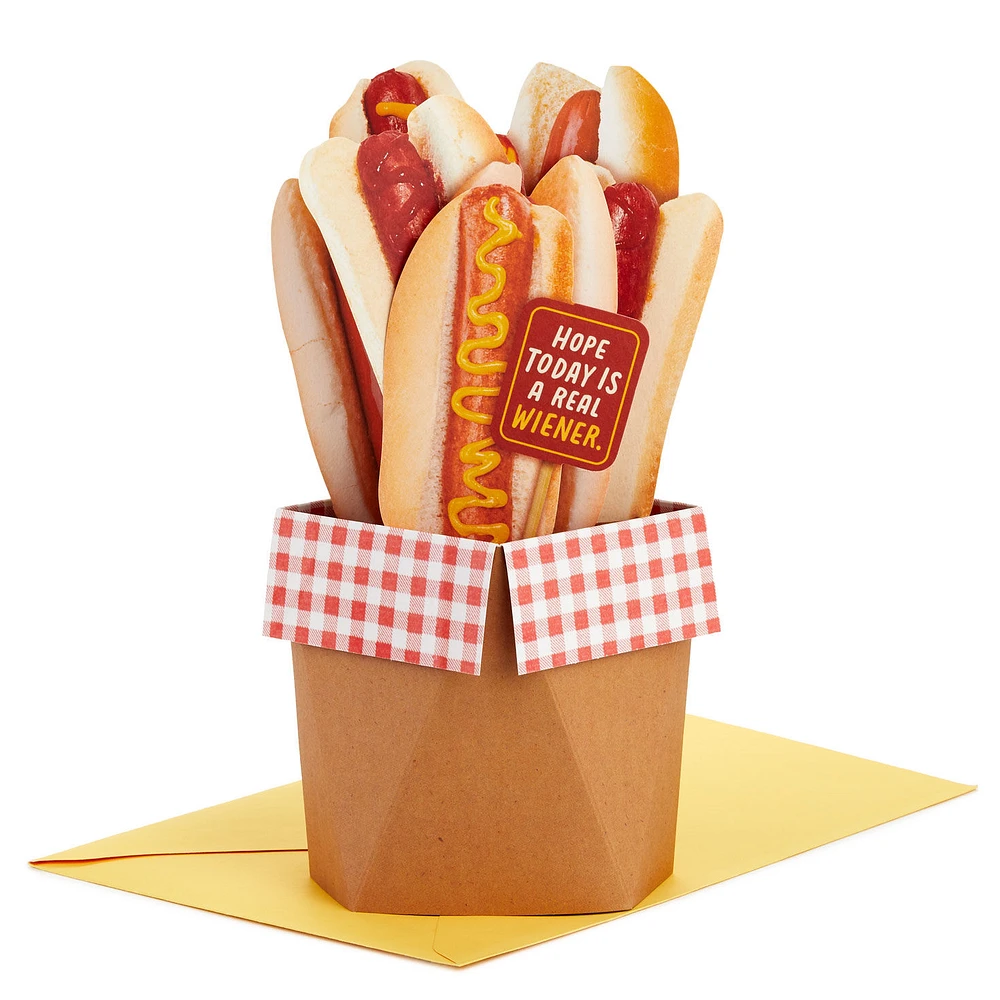 Hope Today Is a Real Wiener Hot Dog Bouquet Funny 3D Pop-Up Card for only USD 7.99 | Hallmark