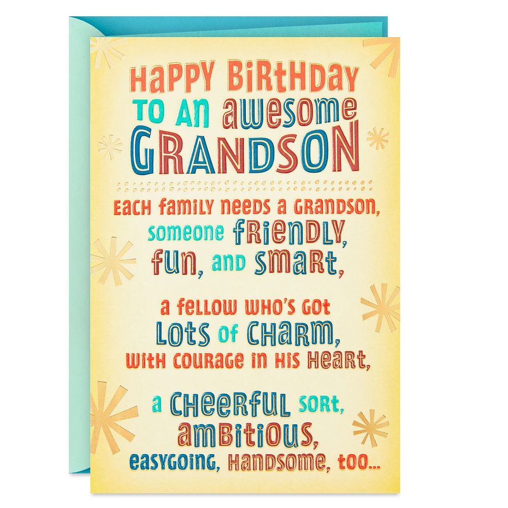 Friendly, Fun and Smart Birthday Card for Grandson for only USD 4.59 | Hallmark