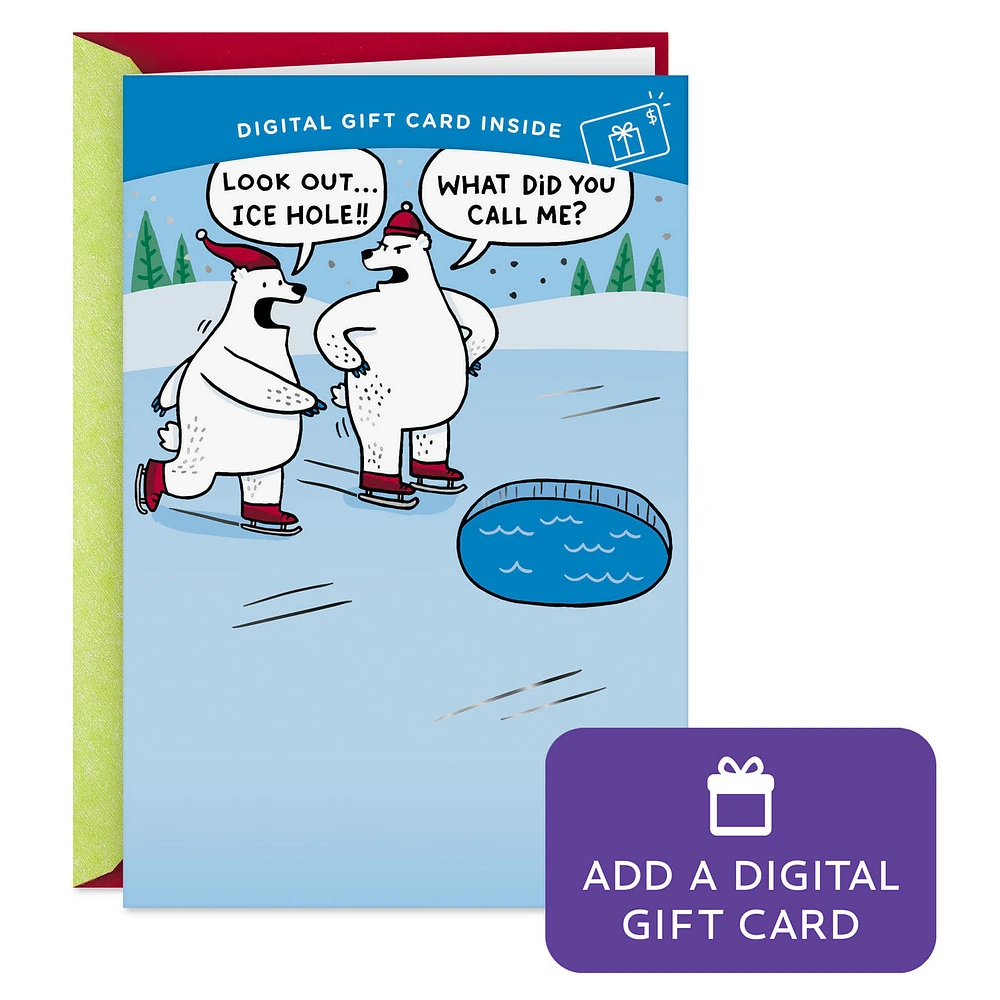 Ice Hole Skating Polar Bears Gift Card Greeting Funny Christmas Card for only USD 4.99 | Hallmark
