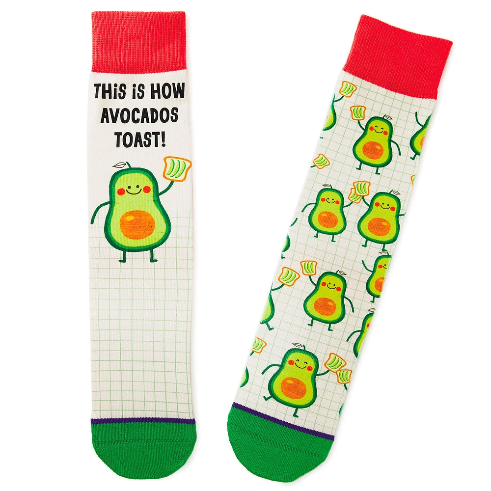 Avocado Toast Funny Crew Socks for only USD 12.99 | Hallmark