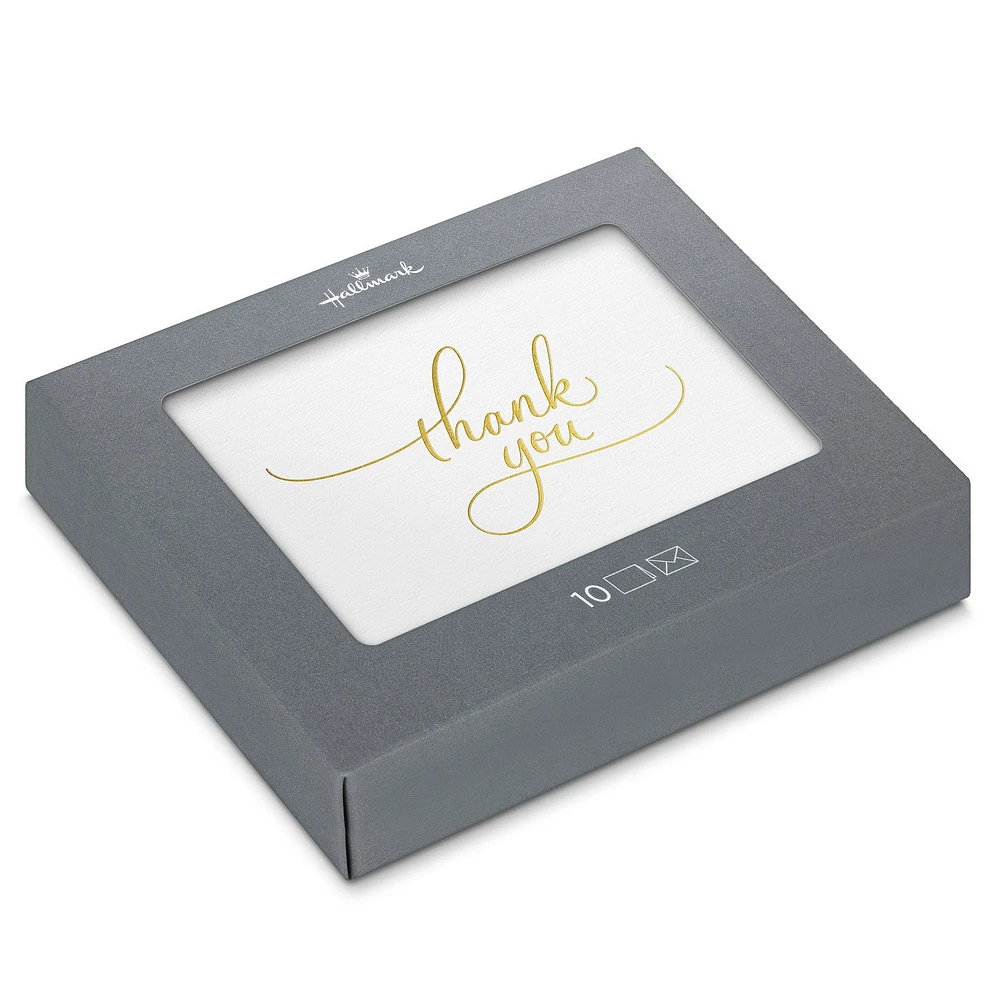 Gold Script on White Blank Thank You Notes, Pack of 10 for only USD 10.49 | Hallmark