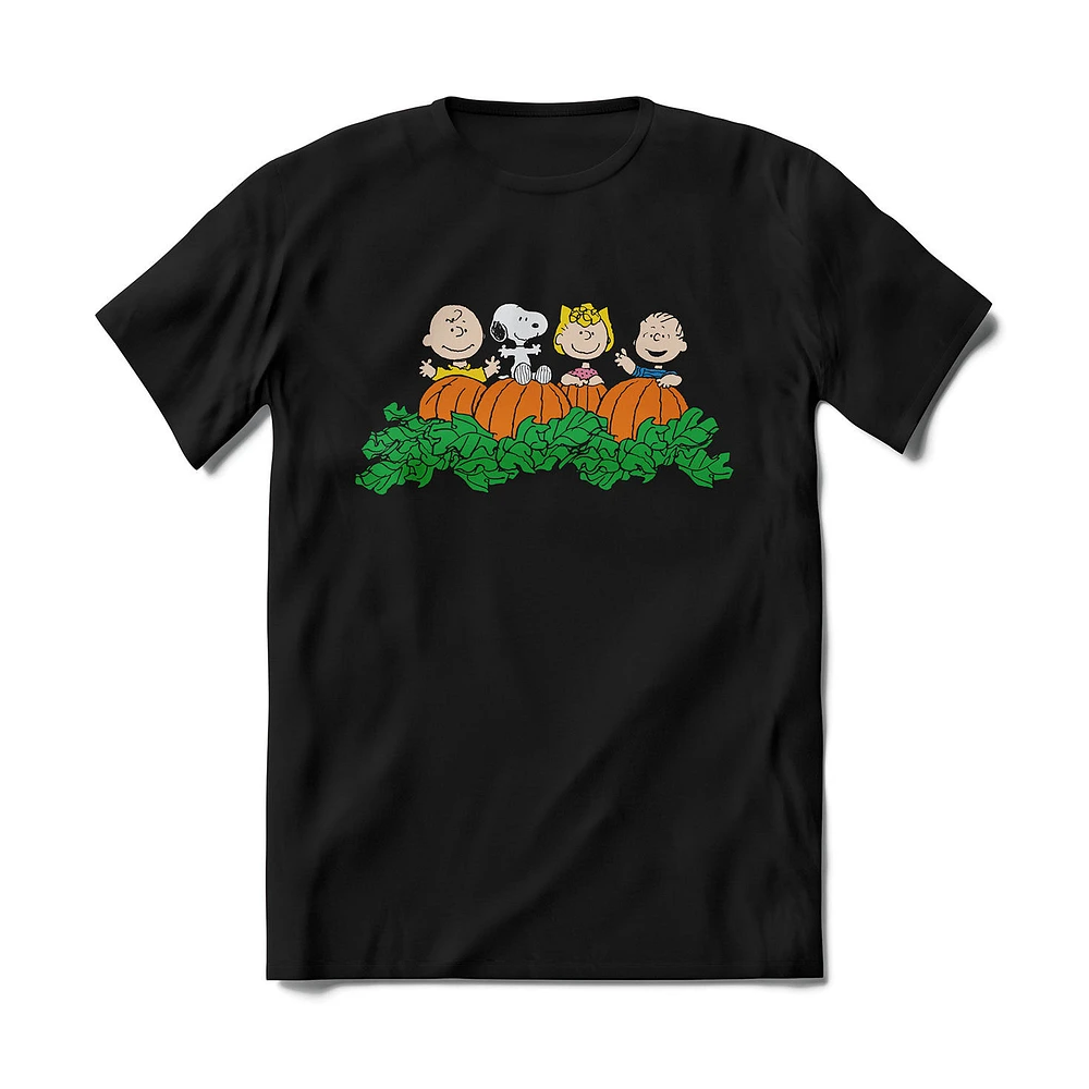 Brief Insanity Peanuts Pumpkin Patch Unisex Black T-Shirt for only USD 27.99 | Hallmark