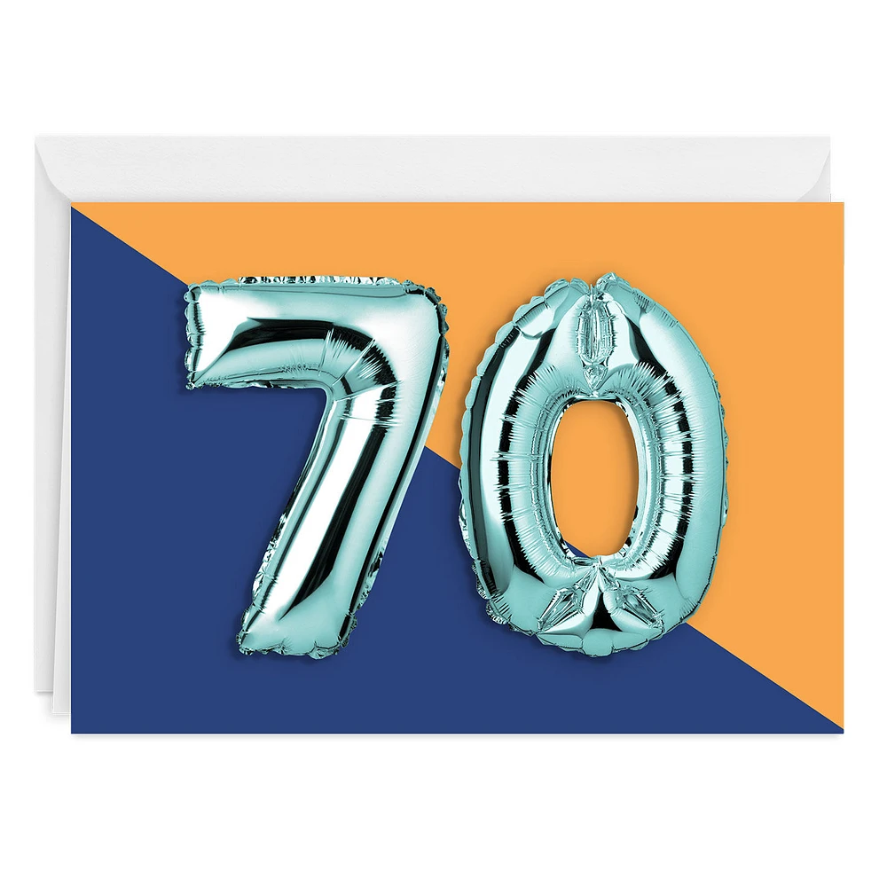70th Balloons Custom Birthday Card for only USD 4.99 | Hallmark