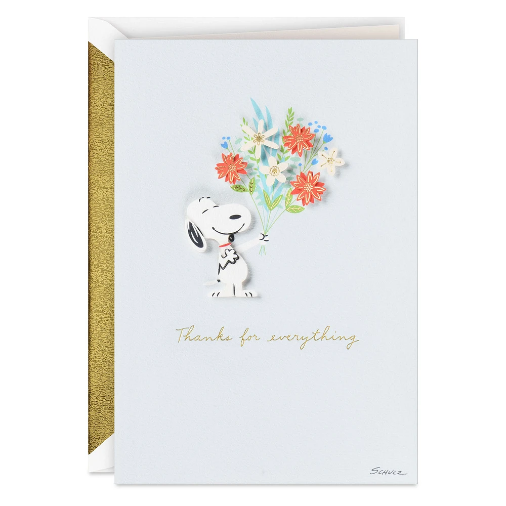 Peanuts® Snoopy With Flower Bouquet Thank-You Card for only USD 7.59 | Hallmark