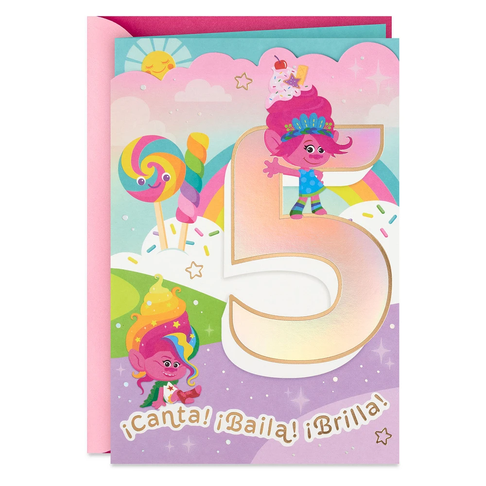 DreamWorks Animation Trolls Time to Shine Spanish-Language 5th Birthday Card for only USD 5.59 | Hallmark