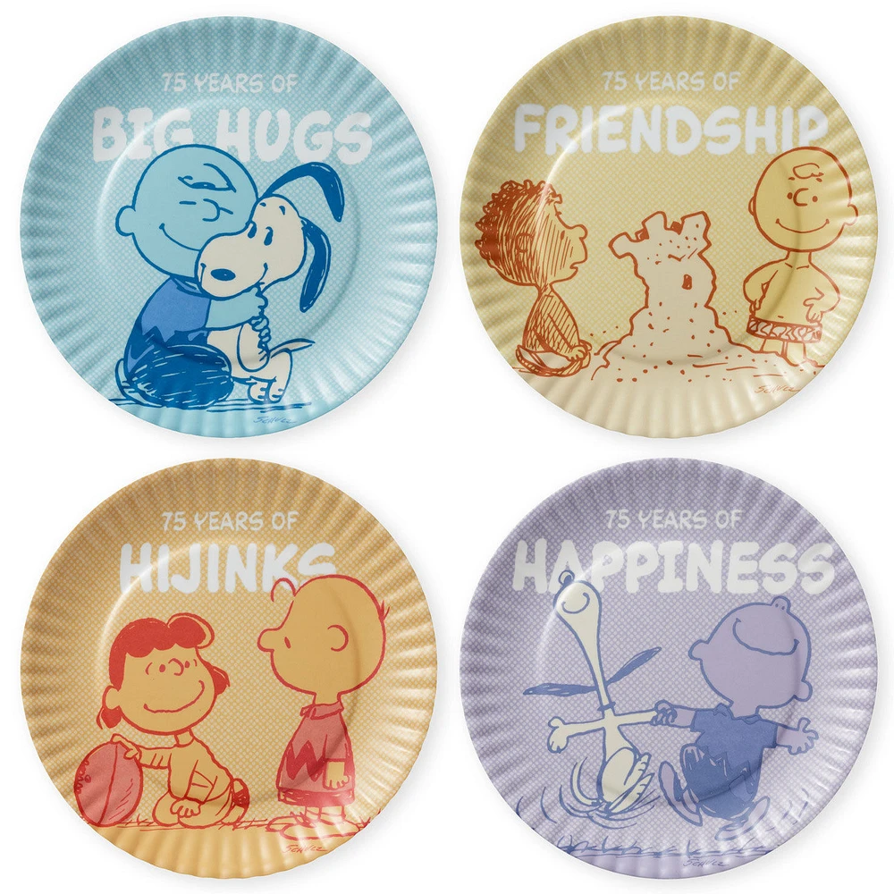 Peanuts® 75th Anniversary Appetizer Plate Set for only USD 19.99 | Hallmark