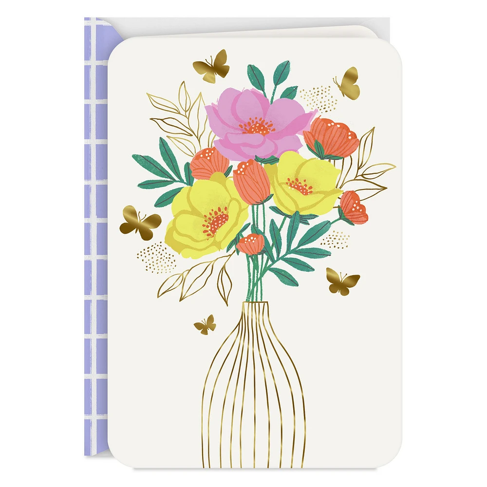Butterflies and Flowers in Vase Blank Card for only USD 2.99 | Hallmark