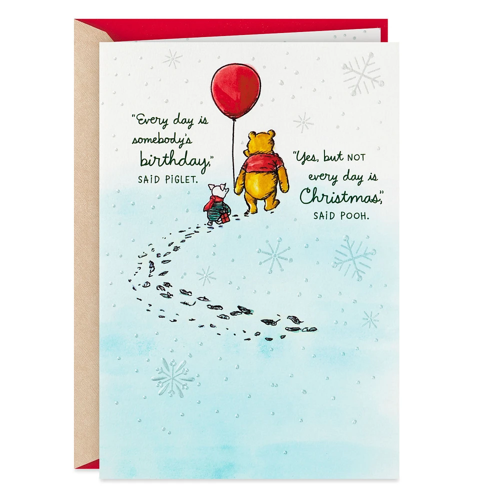 Disney Winnie the Pooh and Piglet Christmas Birthday Card for only USD 3.99 | Hallmark
