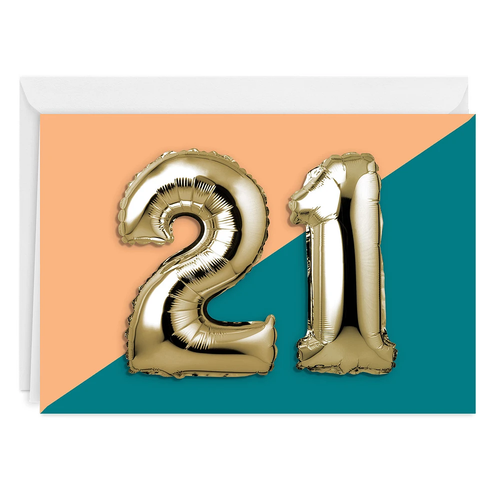 21st Balloons Custom Birthday Card for only USD 4.99 | Hallmark