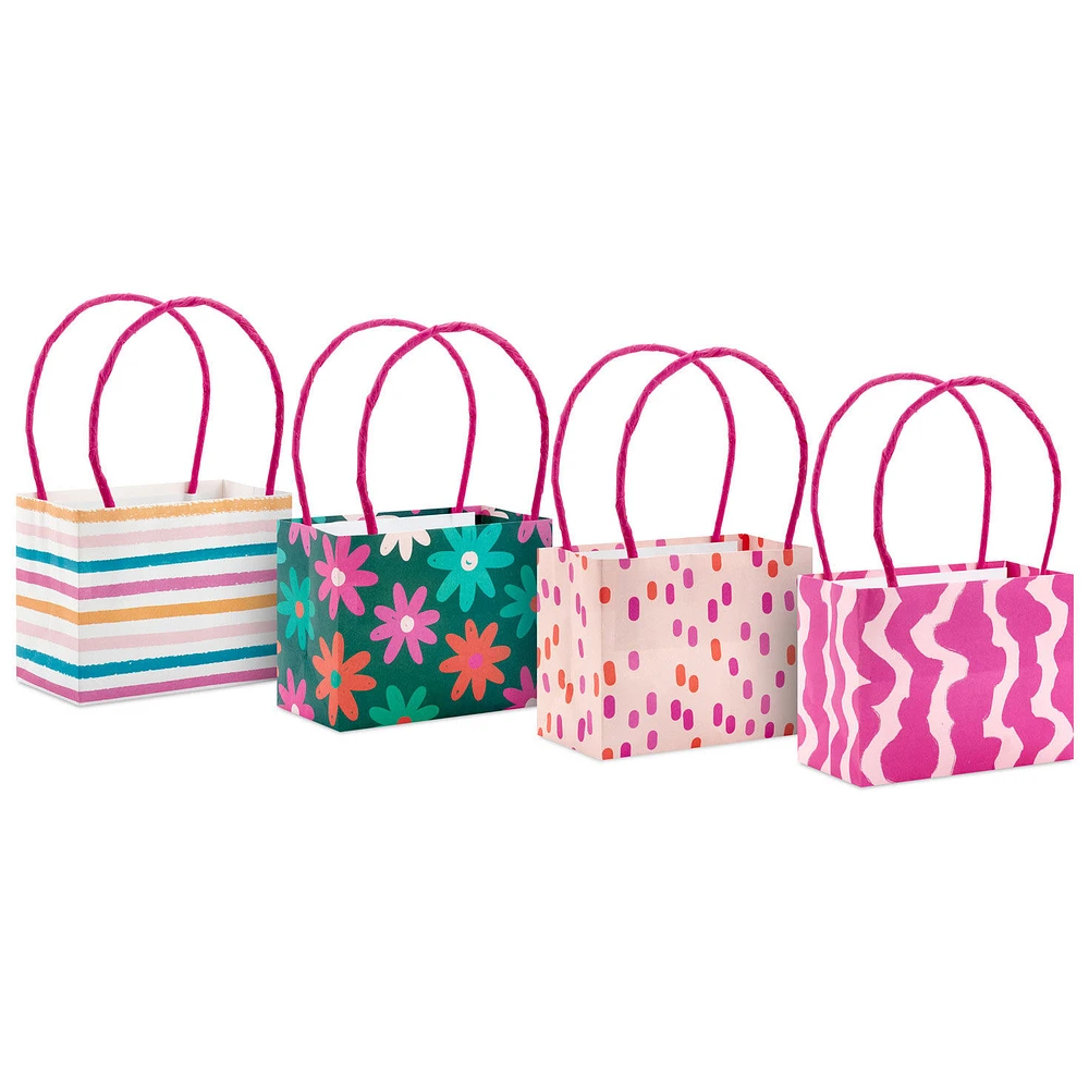 4" Patterned Pink Mini Horizontal Gift Bag Bundle for only USD 7.99 | Hallmark