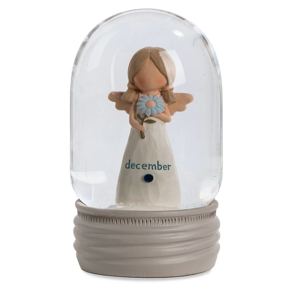 Blossom Bucket December Birthstone Angel Snow Globe, 4.2" for only USD 22.99 | Hallmark