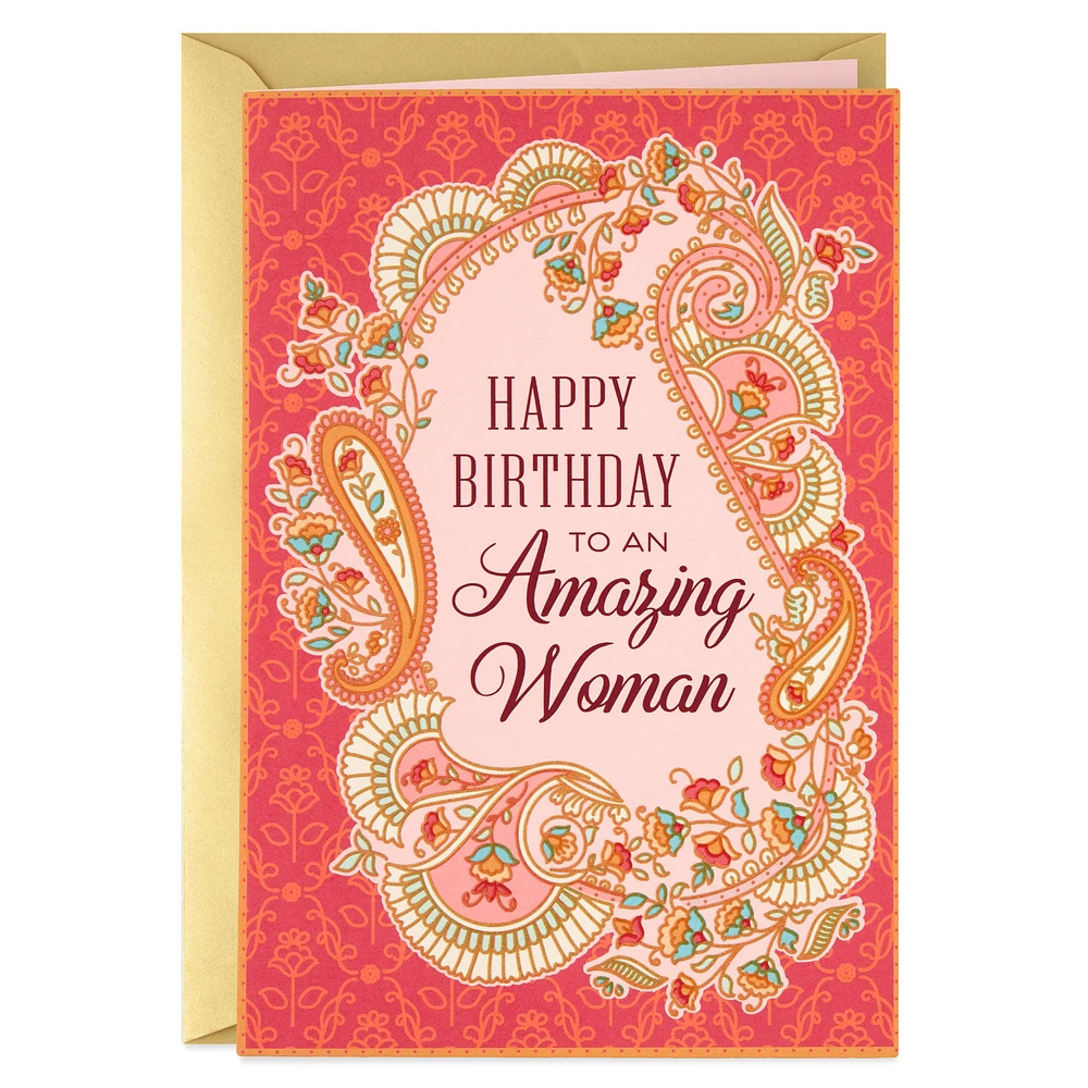 For An Amazing Woman Floral Paisley Birthday Card for only USD 4.99 | Hallmark