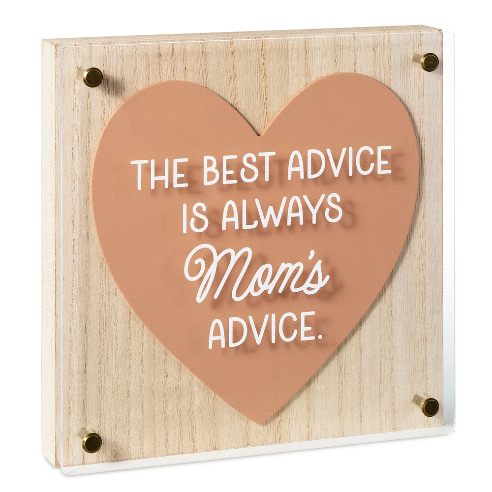 Mom's Best Advice Layered Square Quote Sign, 8x8 for only USD 24.99 | Hallmark