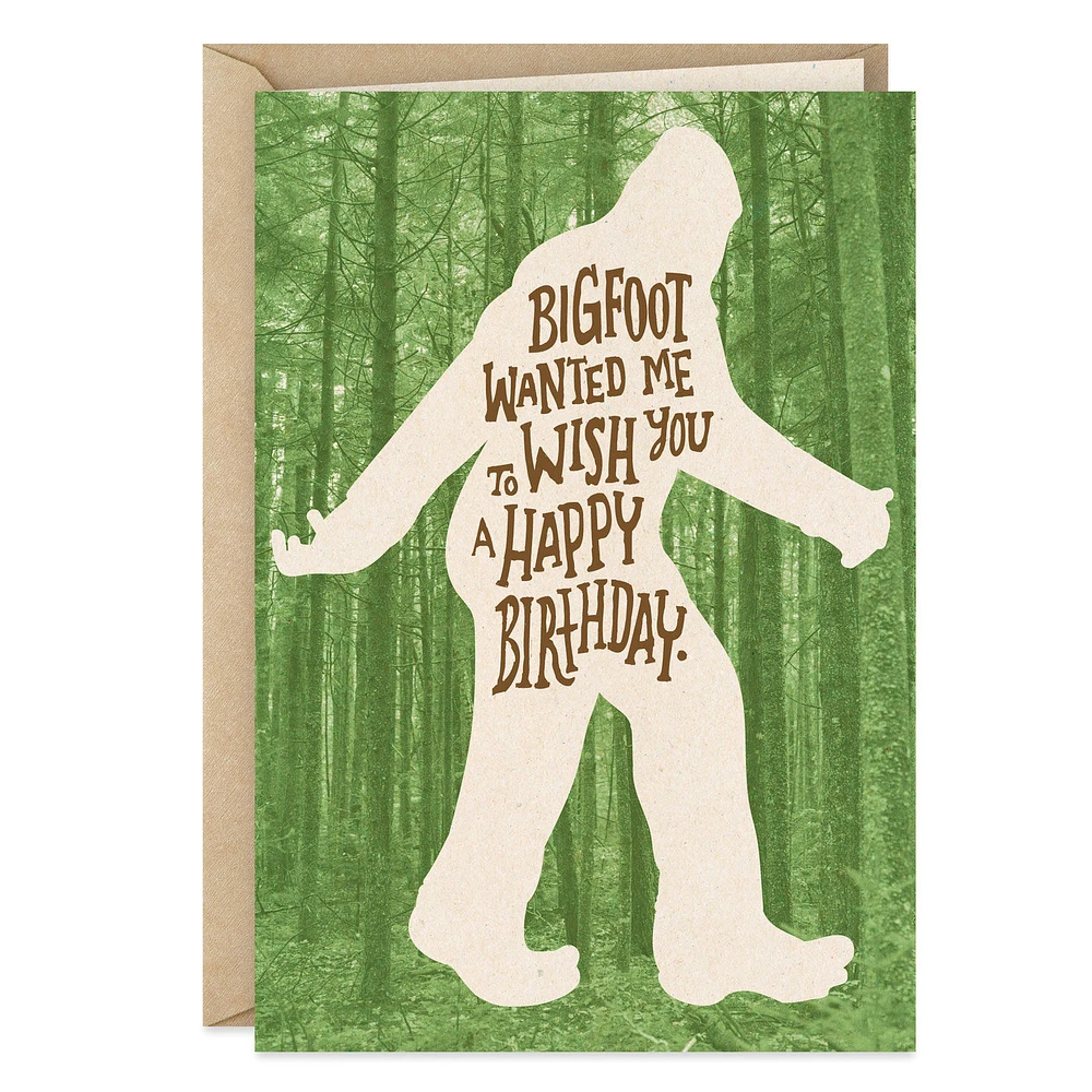 Bigfoot Wishes Funny Birthday Card for only USD 3.99 | Hallmark