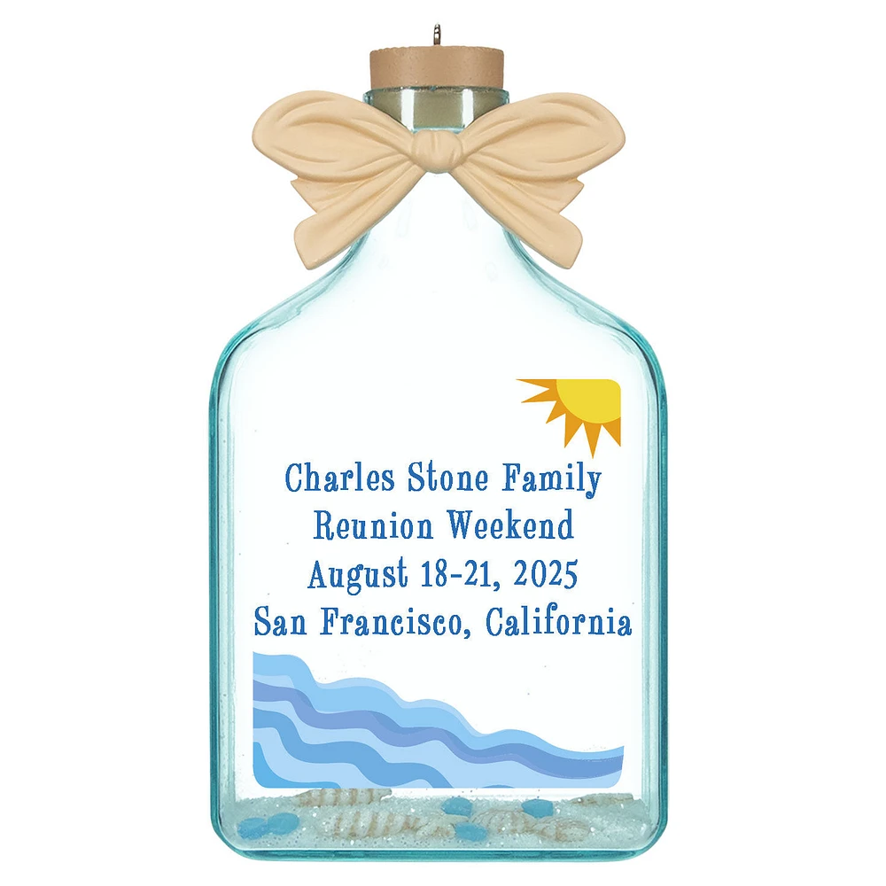 A Day at the Beach Sun & Waves Personalized Ornament