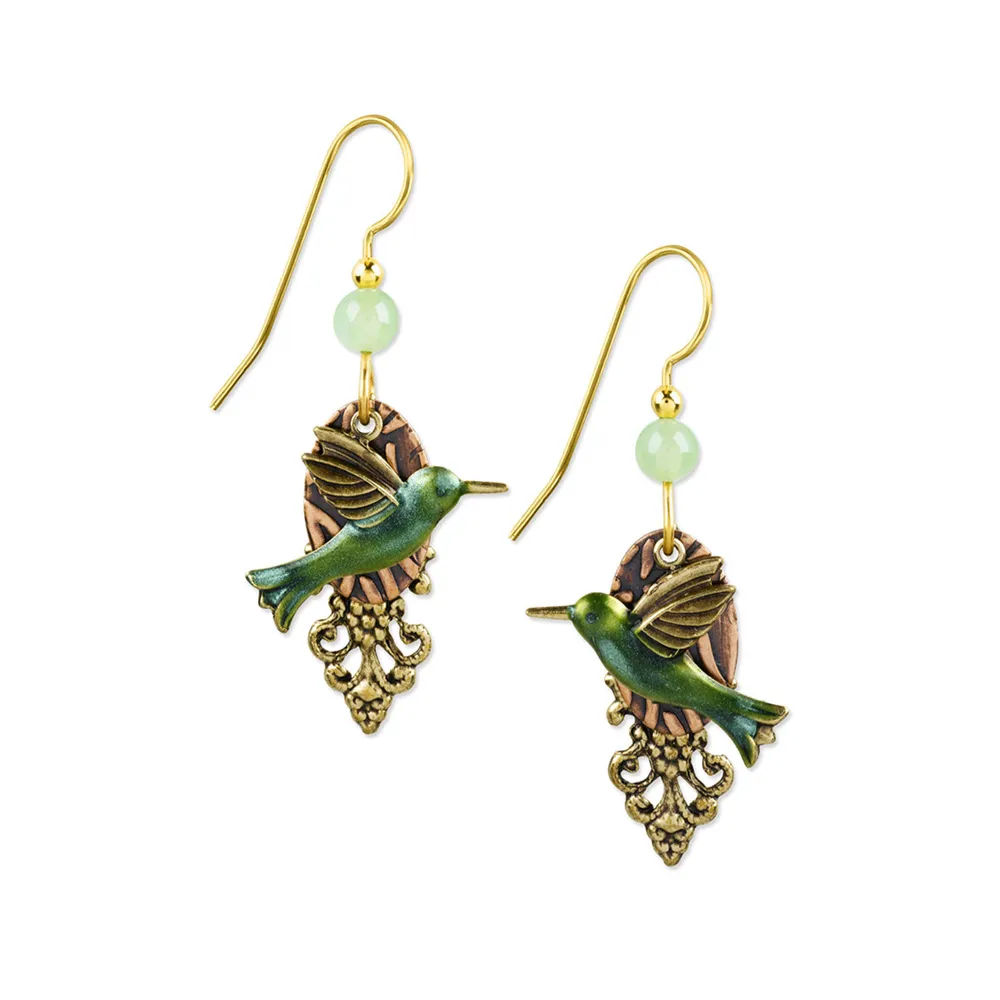 Silver Forest Hummingbird Layered Gold-Tone Metal Drop Earrings for only USD 21.00 | Hallmark