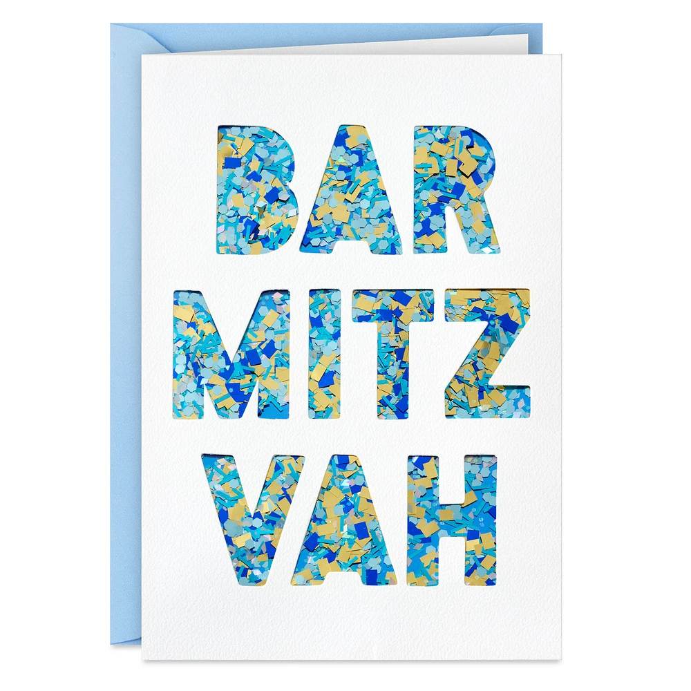 Blue and Gold Confetti Bar Mitzvah Card for only USD 8.59 | Hallmark