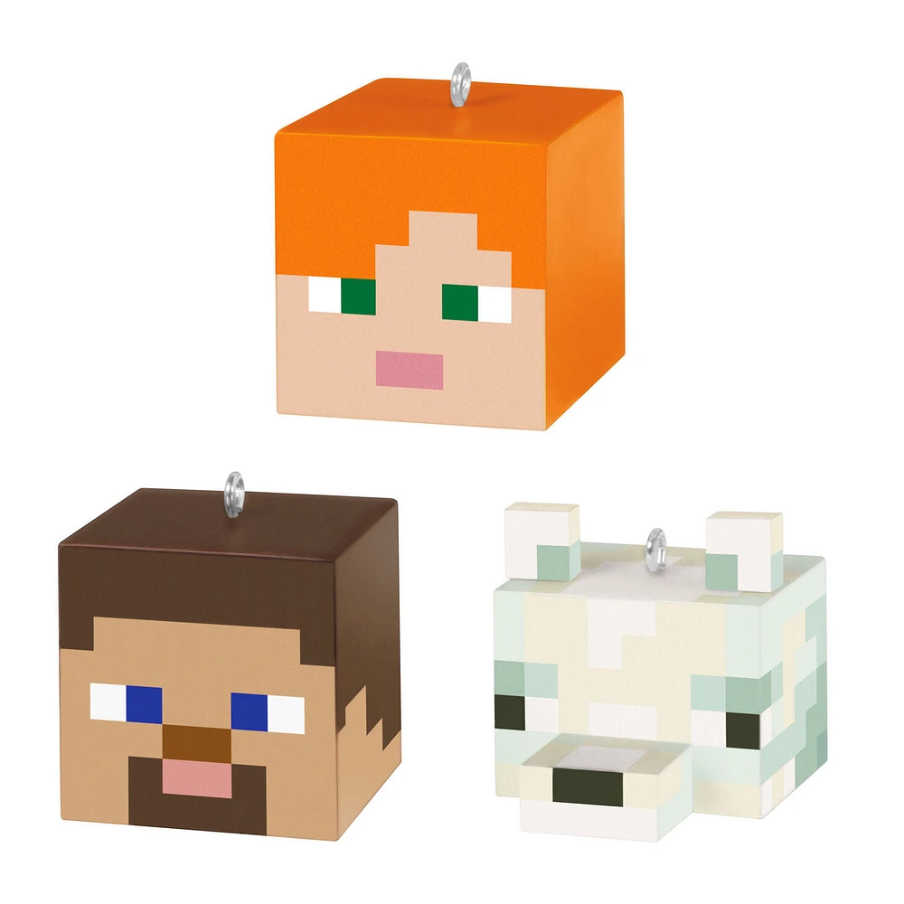 Mini Minecraft Alex, Steve and Arctic Fox Ornaments, Set of 3 for only USD 24.99 | Hallmark