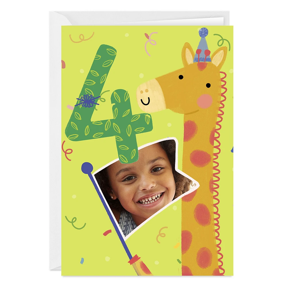 Festive Giraffe Custom 4th Birthday Card for only USD 4.99 | Hallmark
