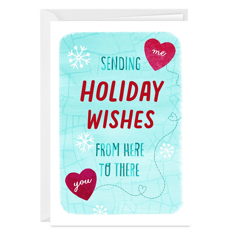 Wishes from Here to There Map Custom Holiday Card for only USD 4.99 | Hallmark