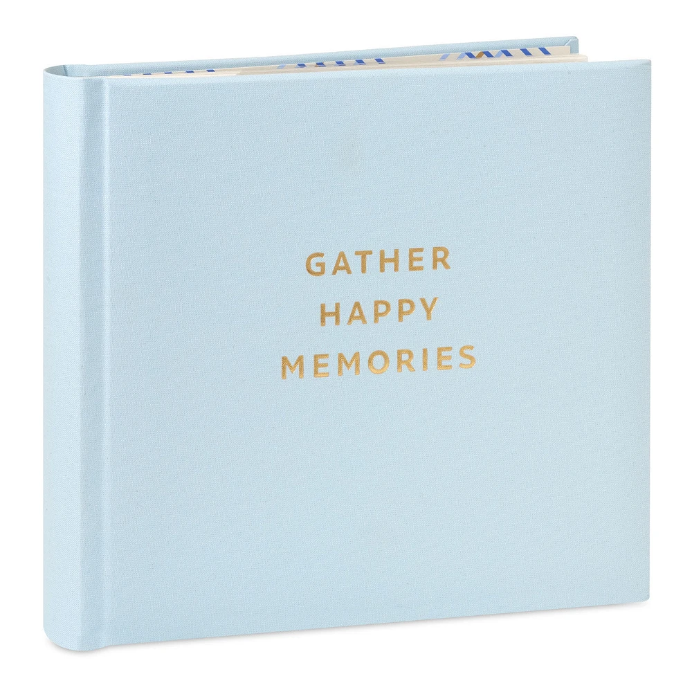 Gather Happy Memories Gold on Light Blue Linen Photo Album for only USD 24.99 | Hallmark